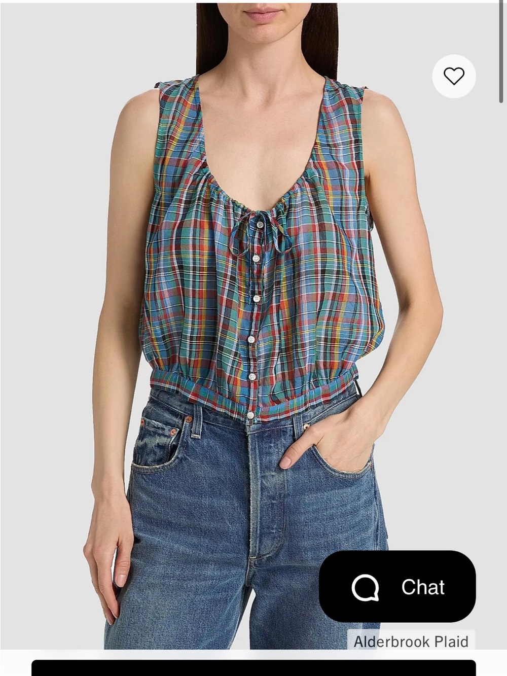 NWOT Doen PLAID THEO TOP Size M - Picture 2 of 11
